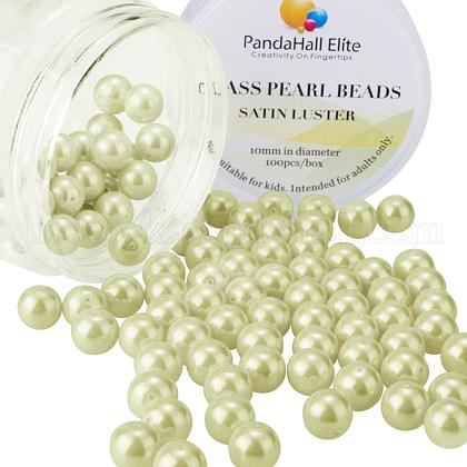 10mm About 100Pcs Glass Pearl Beads Tiny Satin Luster Loose Round Beads in One Box for Jewelry Making US-HY-PH0001-10mm-012-1