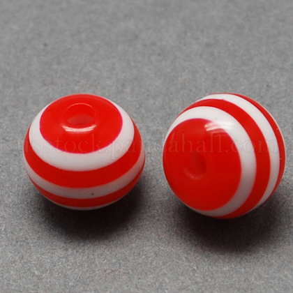Round Striped Resin Beads US-RESI-R158-20mm-03-1
