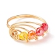 Glass Braided Vortex Finger Ring US-RJEW-TA00046-01-1