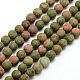 Natural Frosted Unakite Round Bead Strands US-G-M064-8mm-06-1