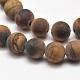 Frosted Natural Tiger Eye Round Bead Strands US-G-E262-02-6mm-2
