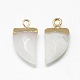 Natural White Jade Pointed Pendants US-G-Q966-12-2