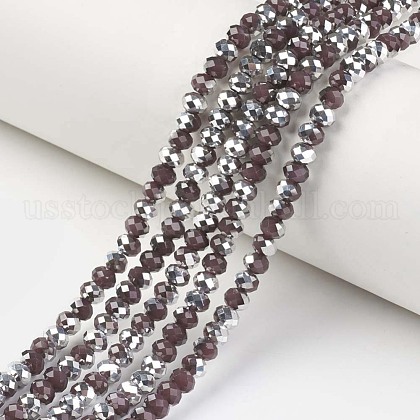 Electroplate Glass Beads Strands US-EGLA-A034-J6mm-M02-1