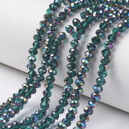 Electroplate Transparent Glass Beads Strands US-EGLA-A034-T10mm-Q15-1