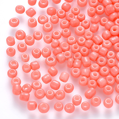 6/0 Baking Paint Glass Round Seed Beads US-SEED-S036-01C-12-1