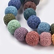 Natural Lava Rock Round Beads Strands US-G588-3