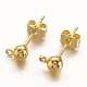 Golden Color Brass Post Earring Findings US-X-EC593-G-1