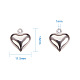 PandaHall Elite Silver Brass Heart Shape Charms Nickel Free Size 13x11.5x4.5mm for Jewelry Making US-KK-PH0001-05S-3