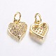 Long-Lasting Plated Brass Micro Pave Cubic Zirconia Charms US-X-ZIRC-F069-41G-2