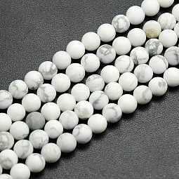 Frosted Howlite Round Bead Strands US-G-M064-6mm-12