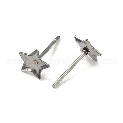 Tarnish Resistant Earring Cabochon Settings 304 Stainless Steel Ear Studs Blank Settings&nbsp;US-STAS-Q170-10-2