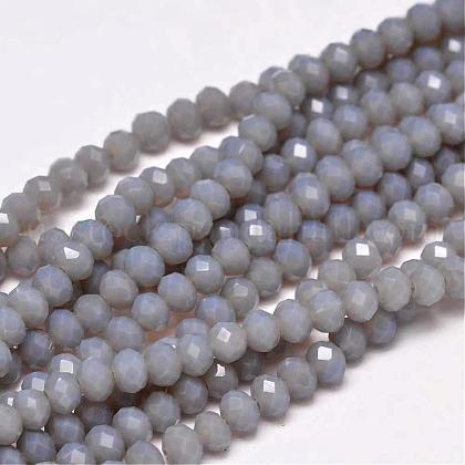 Faceted Rondelle Glass Beads Strands US-GLAA-I033-4mm-14-1
