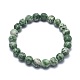Natural Green Spot Jasper Bead Stretch Bracelets US-BJEW-K212-B-017-2