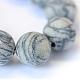 Frosted Natural Black Silk Stone/Netstone Round Bead Strands US-G-E334-8mm-25-4
