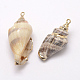 Golden Electroplated Conch Shell Pendants US-BSHE-M016-02-2