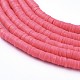 Flat Round Eco-Friendly Handmade Polymer Clay Bead Spacers US-CLAY-R067-4.0mm-25-3