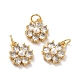Rack Plating Brass Micro Pave Cubic Zirconia Charms US-KK-A160-22G-2