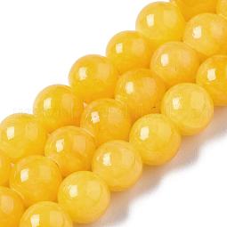 Natural Dyed Yellow Jade Gemstone Bead Strands US-G-R271-6mm-Y07