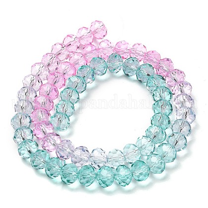 Transparent Painted Glass Beads Strands&nbsp;US-DGLA-A034-T6mm-A10-5