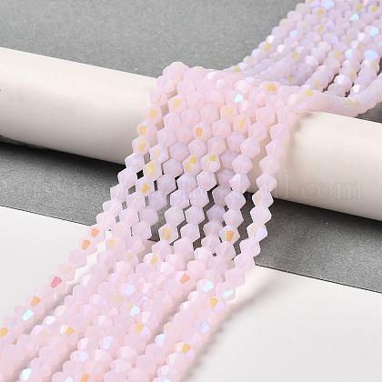 Imitation Jade Electroplate Glass Beads Strands&nbsp;US-GLAA-F029-J4mm-D02-4