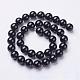 Natural Black Onyx Round Beads Strands US-GSR10mmC097-3
