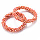 AB Color Plated Faceted Opaque Glass Beads Stretch Bracelets US-BJEW-S144-003D-04-1