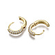 Brass Micro Pave Cubic Zirconia Huggie Hoop Earrings US-EJEW-R144-004E-NF-4