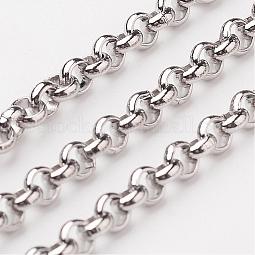 304 Stainless Steel Rolo Chains US-STAS-M032-42P-3.8mm
