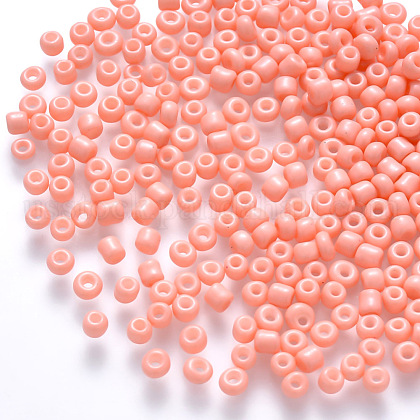 6/0 Baking Paint Glass Round Seed Beads US-SEED-S036-01C-17-1