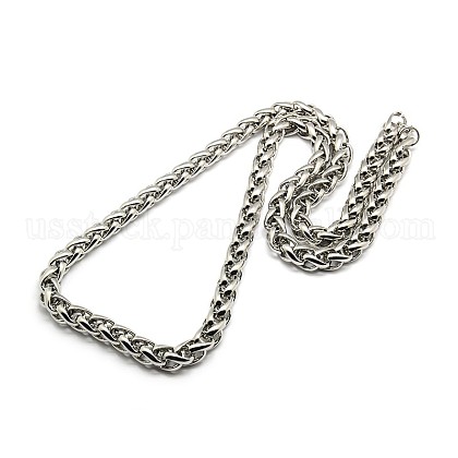 Fashionable 304 Stainless Steel Wheat Chain Necklaces for Men US-STAS-A028-N002P-1