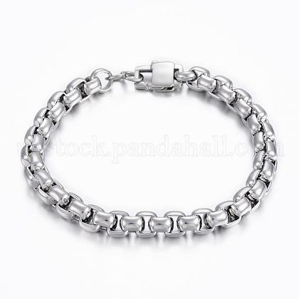 304 Stainless Steel Box Chain Bracelets US-BJEW-H508-07P-1