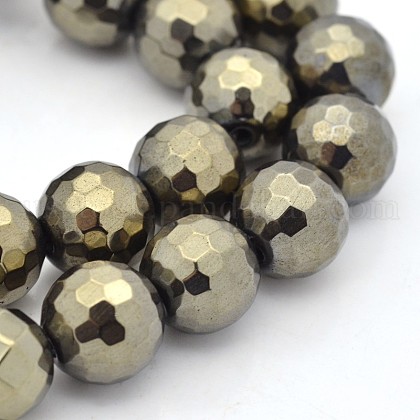 Round Non-magnetic Synthetic Hematite Beads Strands US-G-D617-8mm-28-1