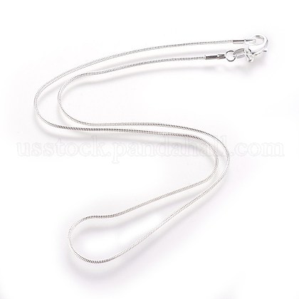 Brass Round Snake Chain Fine Necklaces US-NJEW-BB10854-16-1