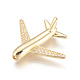 Brass Micro Pave Cubic Zirconia Airliner Beads US-ZIRC-L078-005G-NR-1