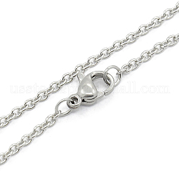 Unisex Classic Plain 304 Stainless Steel Mens Womens Cable Chain Necklaces US-STAS-O037-83P