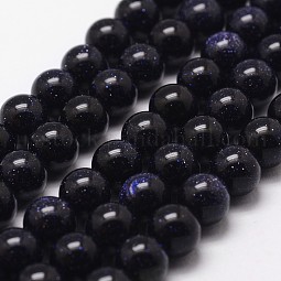 Synthetic Blue Goldstone Beads Strands US-X-G-D840-81-6mm
