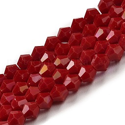 Opaque Solid Color Electroplate Glass Beads Strands US-GLAA-F029-P4mm-D01