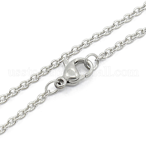 Unisex Classic Plain 304 Stainless Steel Mens Womens Cable Chain Necklaces US-STAS-O037-83P
