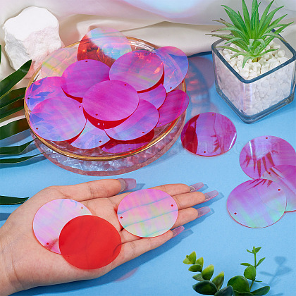 150Pcs Rainbow Iridescent PVC Paillette/Sequin Links&nbsp;US-FIND-TA0008-10D-7