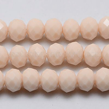 Opaque Solid Color Crystal Glass Rondelle Beads Strands US-GLAA-F027-A02-1