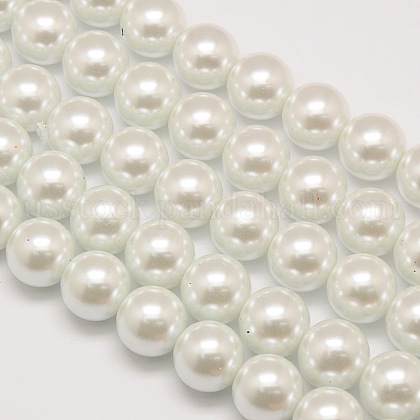 Eco-Friendly Dyed Glass Pearl Round Beads Strands US-HY-A002-12mm-RB001-1