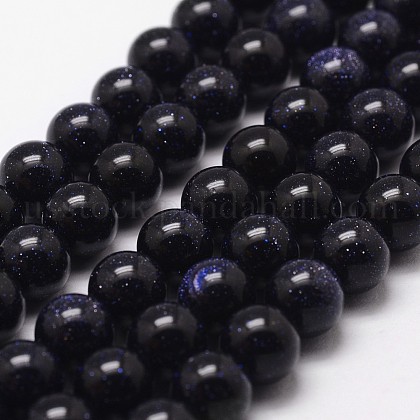 Synthetic Blue Goldstone Beads Strands&nbsp;US-X-G-D840-81-6mm-1