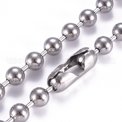 304 Stainless Steel Ball Chain Necklace US-X-NJEW-G340-05P-03-1