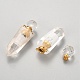 Faceted Natural Quartz Crystal Openable Perfume Bottle Pointed Pendants US-G-P435-D-03G-2