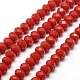 Opaque Solid Color Crystal Glass Rondelle Beads Strands US-EGLA-F046A-18-1