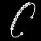 Vogue Brass Round Bead Cuff Bangles Torque Bangles US-BJEW-BB00358-2