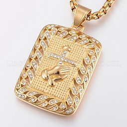 304 Stainless Steel Pendant Necklaces US-NJEW-G308-04G
