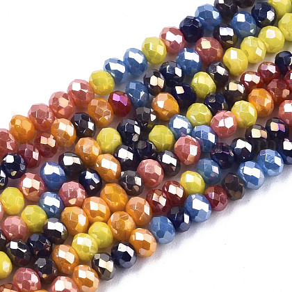 Electroplate Glass Beads Strands US-EGLA-S192-001A-B04-1
