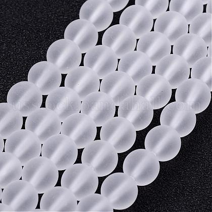 Frosted Glass Bead Strands US-GLAA-G016-8mm-01-1