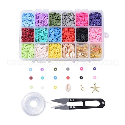 15 Colors Eco-Friendly Handmade Polymer Clay Beads US-DIY-JP0005-47-6mm-1